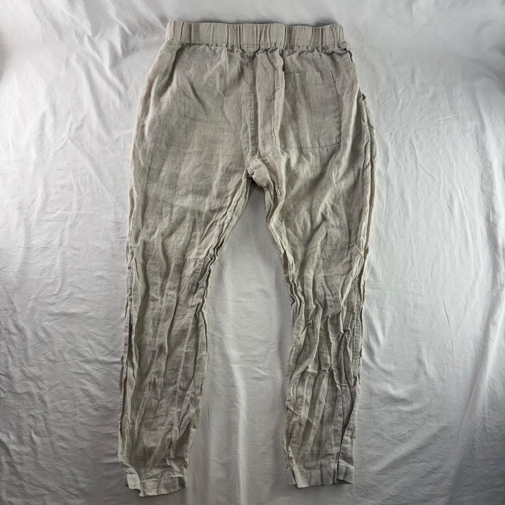 Bound Linen Pull On Tapered Pants Mens L Lightweight Old Money Beachy Coastal - Picture 2 of 8